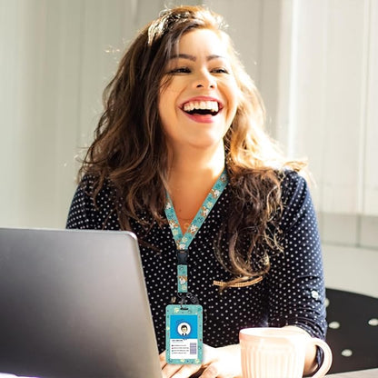 Giancomics Cute Corgi Lanyards for Id Badges, ID Badge Holder with Lanyard Badge Reel Retractable, Teacher Lanyard with ID Holder Keychain Clip Name Tag ID Card Holder for Women Gift