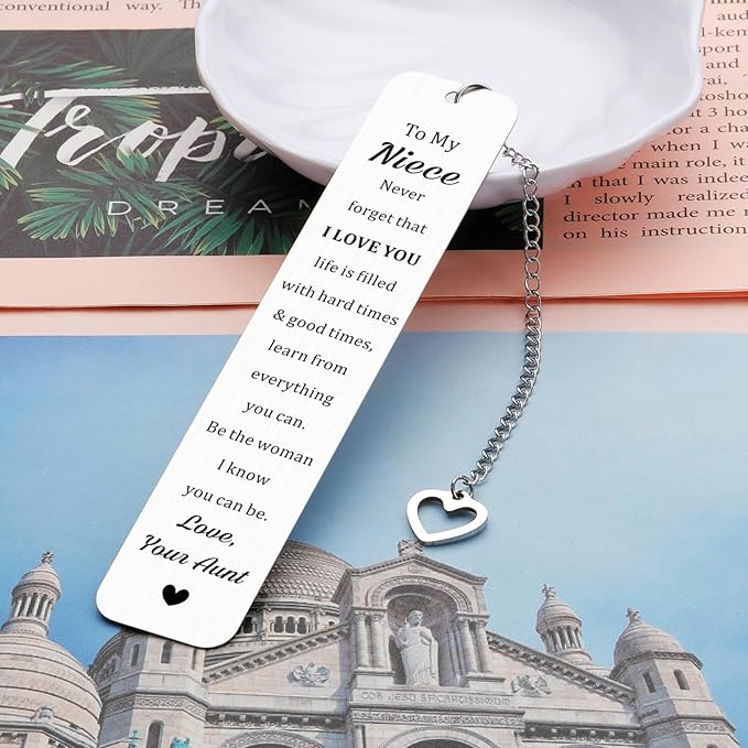 Niece Gifts from Auntie, Christmas Stocking Stuffers Gifts for Niece, Niece Gifts from Aunt, To My Niece Bookmark from Aunt, Birthday Gifts for Niece, Christmas Party Gifts for Niece, Aunt Niece Gifts