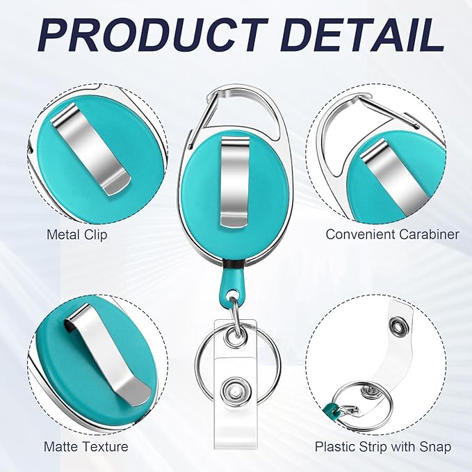 Honoson Heavy Duty Retractable Badge Reels Batch ID Badge Holder Retractable Clip Bulk Card Key Holder with Ring for Office Worker Employee, Doctor Nurse Gifts(Multicolor,50 Pcs)