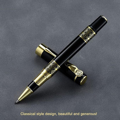 YIVONKA Ballpoint Pen Black Refill,Classical retro style Luxury Pen,Best Ball Pen Gift Set for Men & Women Professional Executive,Office,Nice Pens Classy Gift Box (2 Pack Black)