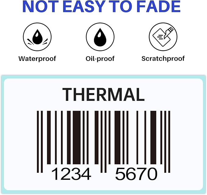 Essential 2 1/4 x 1 1/4 Inch Direct Thermal Labels, White, Permanent Adhesive, Perforations Between Labels, 1000 per of RollLabels (1 Roll)