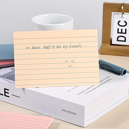 Index Cards 4x6 Ruled Line Flashcards,156 Pcs Flash Cards Study Cards in Vintage Colors,Lined Ruled Notecards for Home, School Learning, Note Taking and Studying-Aesthetic Color