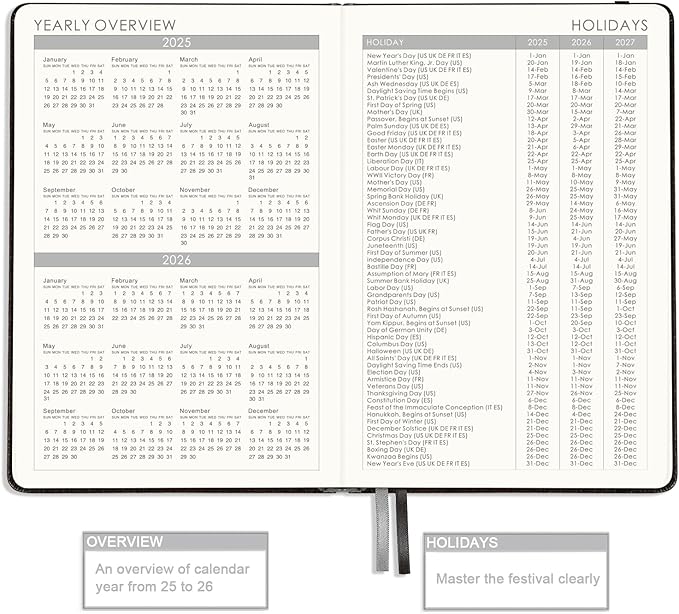 2025 Planner - Planner 2025 Weekly and Monthly with Stickers, JAN. 2025 - DEC. 2025, 5.75" X 8.25", 2025 Calendar Planner Premium Paper, Pen Holder, Inner Pocket and 44 Notes Pages