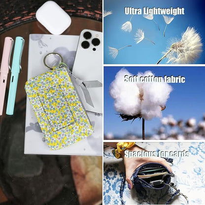 WONDERFUL FLOWER Lanyard Wallet, ID Holder with Lanyard, ID Wallet with Lanyard, Keychain Wallet for Women