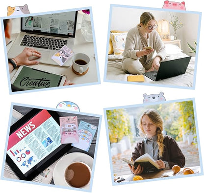 Molain Cute Sticky Notes, 6 Pack Cartoon Sticky Notes Animals Shape Markers Flags Self-Stick Memo Pads Students Home Office Roommates Gifts Tab Supplies 270 Sheets