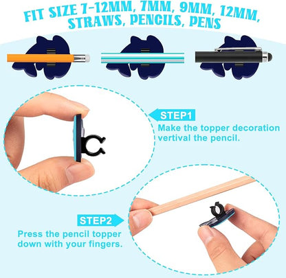 WDAHDHP Pencil Clips for Kids, 50Pcs Different Pencil Clips Topper, Cute Pencil Charms for Kids Students School Gifts Classroom Rewards