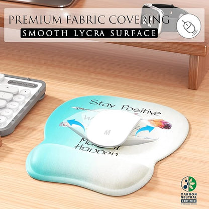 MROCO Ergonomic Mouse Pad with Gel Wrist Rest, Comfortable Mousepad with Smooth Wrist Support Surface and Non-Slip PU Base for Pain Relief, Computer, Laptop, Office & Home, 9.4 x 8.1 in, Feather Arrow