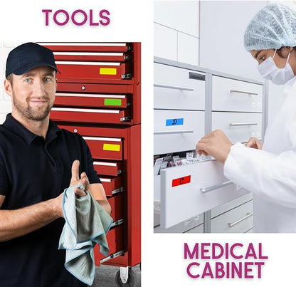 Availey 60 Pieces (3.2 x 1.2") - Full Colored Magnetic Dry Erase Labels - Reusable Strips for Classroom Home Office Garage Refrigerator Blank Writable Erasable Cards Name Tags Students Locker Shelf