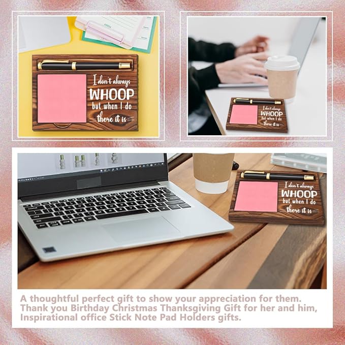 Funny Quotes Office Sticky Note Holder, Cute Humor Sticky Note Holder, Thank You Appreciation Gifts for Friends Women Men Coworkers, Office Desk Self-Stick Note Pad Holders YB366