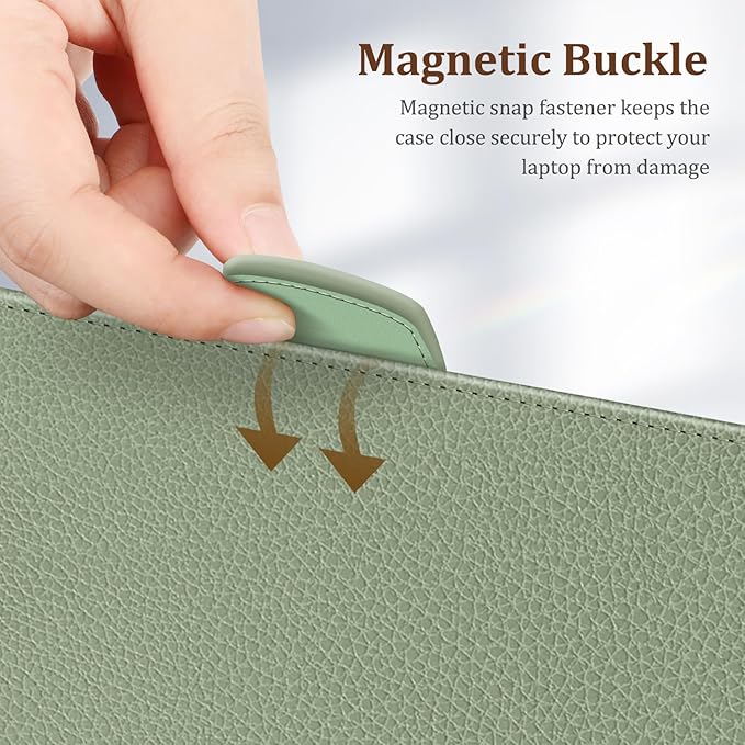 Fintie Sleeve Case for 12.4 Inch Microsoft Surface Laptop Go 3/2/1 (Model: 2013/1943), Premium PU Leather Protective Folio Book Cover with Large Pocket (Sage)