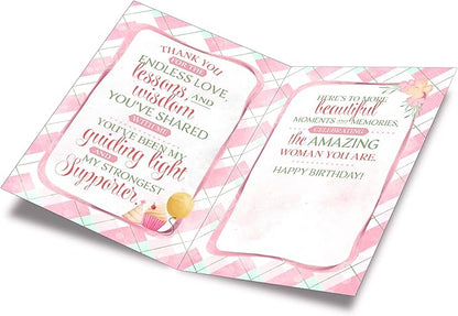 Prime Greetings Mother Birthday Card, Made in America, Eco-Friendly, Thick Card Stock with Premium Envelope 5in x 7.75in, Packaged in Protective Mailer