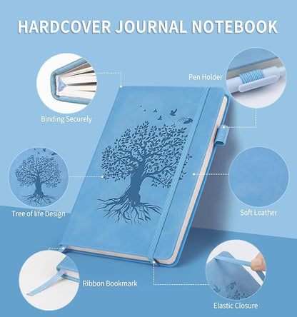 Lined Journal Notebook for Women Men, A5 Hardcover Leather Journals for Writing, 200 Pages Thick Paper, Daily Journal Notebook for Work, School, Note Taking, Business, Travel, College Ruled