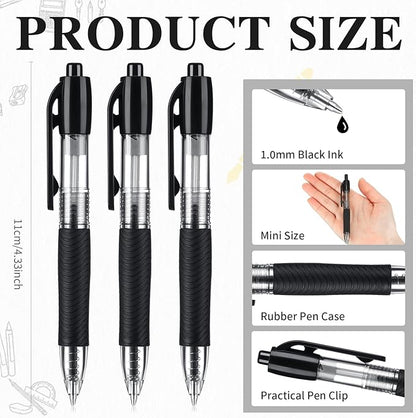 48 Pack Mini Ballpoint Pens Small Pocket 1.0mm Black Ink Pens Short Pen for Badge Office School Teacher Classroom Student Gifts