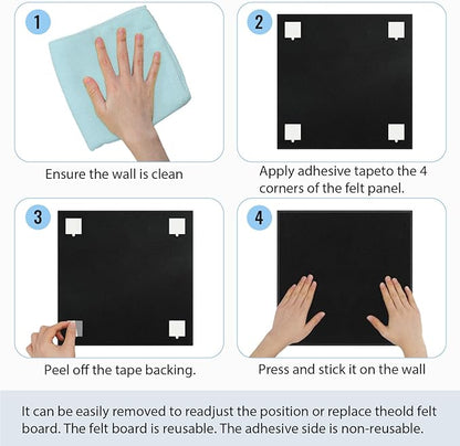 Smarpau 12 Pack Felt Cork Board Tiles 48"x36" Large Cork Board with Safe Removable Adhesive Tabs Cork Bulletin Board for Home Office Pin Board Tack Board Geometric Brown