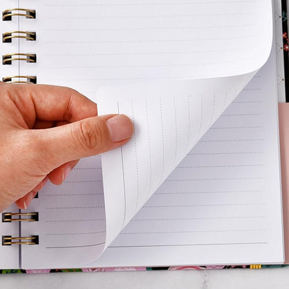 Frasukis Ruled Journal/Notebook- Lined Journal, 8.5" X 6.4", Ruled Spiral Notebook/Journal, Banded with Waterproof Hardcover, Journal for Women, Exquisite Inner Pocket for School, Office & Home
