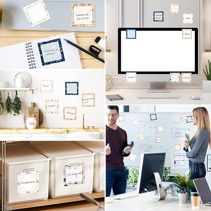 9 Pieces Boho Sticky Notes Boho Rainbow Self-Adhesive Note Pads Sticky Memo Notes for School Office Home Supplies Students Teachers Presents