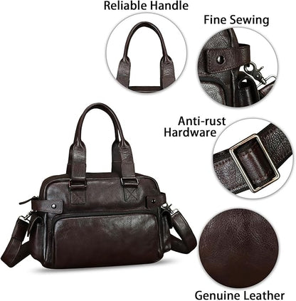 Genuine Leather Purses and Handbags for Men and Women Vintage Real Leather Messenger Bag Shoulder Briefcase Satchel Purse