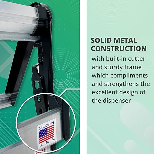 IDL Packaging PD-48 Durable Paper Roll Dispenser & Cutter for up to 48" Width and 9" Diameter Rolls - Horizontal Tabletop Paper Holder - Steel Dispenser with Cutter for Kraft or Butcher Paper