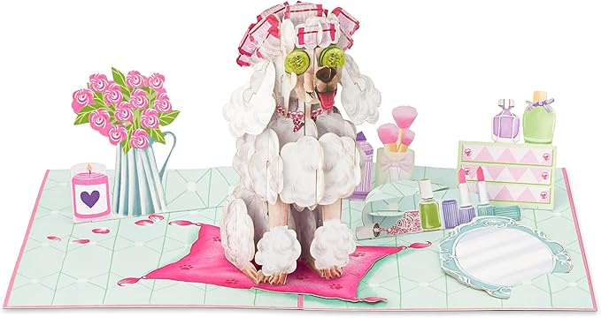 Relax Mom Pop Up Cards, Poodle, You're Fabulous Mom, 3D Greeting Cards, Gift for Mothers Day, Birthday, Wife, Stepmom, Mother in law, 5x7 - Includes Envelope And Message Note