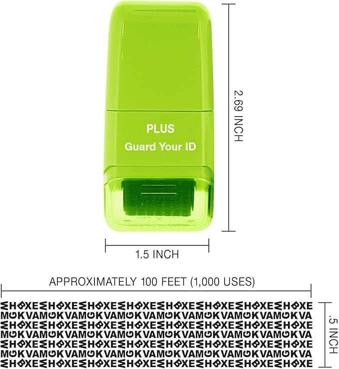 Guard Your ID Roller Identity Security Stamp Roller (Green) IS-520CM