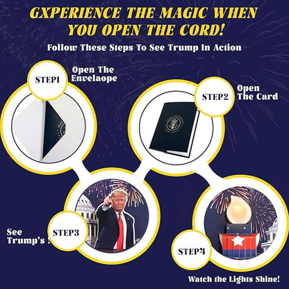 Pop Up Trump Birthday Card with Light & Sound - Greeting Card - Birthday - White House