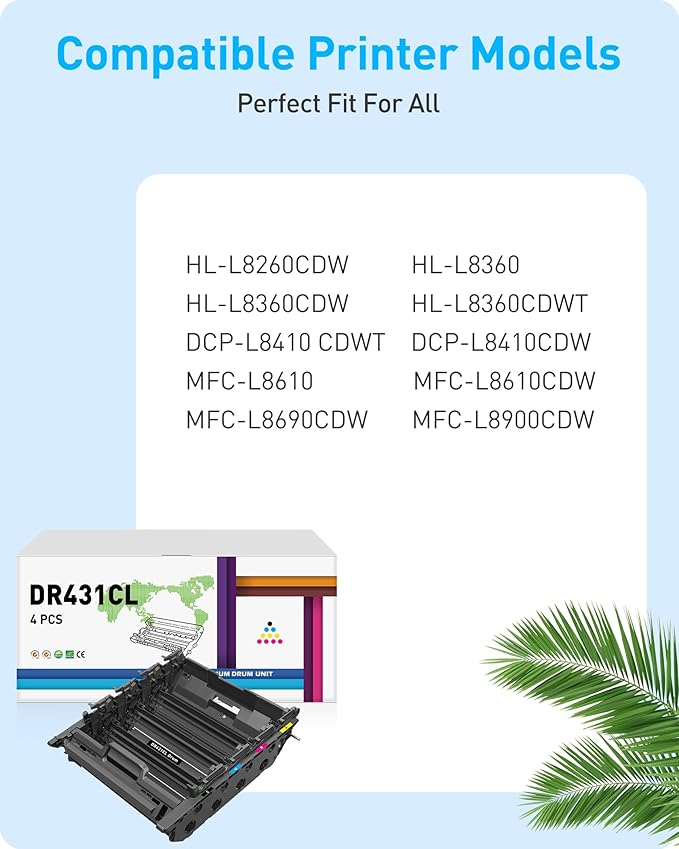 MasaiMara DR431CL Imaging Drum Unit for Brother DR-431CL DR 431CL MFC-L8610CDW MFC-L8900CDW HL-L8360CDW HL-L8360CDWT MFC-L8610CDW HL-L8260CDW MFC-L8895CDW Printer