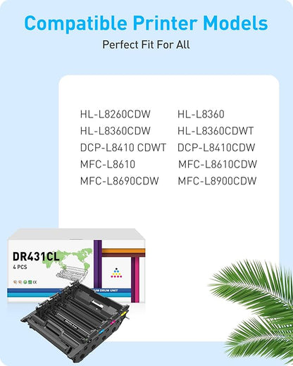 MasaiMara DR431CL Imaging Drum Unit for Brother DR-431CL DR 431CL MFC-L8610CDW MFC-L8900CDW HL-L8360CDW HL-L8360CDWT MFC-L8610CDW HL-L8260CDW MFC-L8895CDW Printer