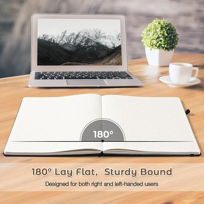 Blank Notebook, Hardcover Sketch Book, 8.5 x 5.5 Large Blank Journal, No Bleed Thick Paper Sketchbook for Drawing, Unlined Notebook Journal for Women Men School, A5 Leather Sketchbook, Lay Flat, Brown