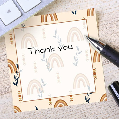 9 Pieces Boho Sticky Notes Boho Rainbow Self-Adhesive Note Pads Sticky Memo Notes for School Office Home Supplies Students Teachers Presents