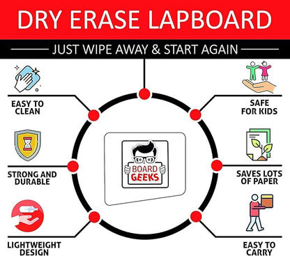 1 Small Dry Erase Board for Kids - Mini White Board for Students and Teachers - Durable and Portable Individual Whiteboard with Rounded Corners - Double Sided Small White Boards (9x12 Inches)