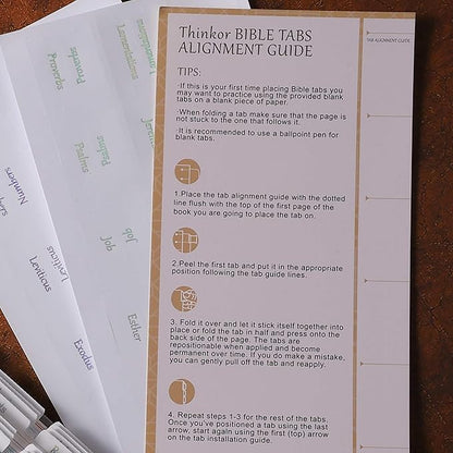 Thinkor Reposition Laminated Holographic Bible Tabs, Large Print Stickers, Easy to Read and Apply Bible Tabs for Women and Man(Holographic White)