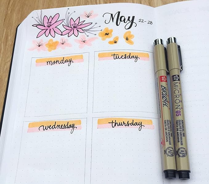 SAKURA Pigma Micron Fineliner Pens - Archival Black Ink Pens - Pens for Writing, Drawing, or Journaling - Assorted Point Sizes - 8 Pack