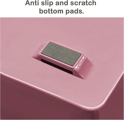 Acrimet 4 Tier Side Load Letter Tray Facility, Desktop File Organizer, A4 Letter Size Paper Organizer, Minimalist Storage Solution Paper Tray for Office, Home, Classroom (Plastic, Solid Pink Color)