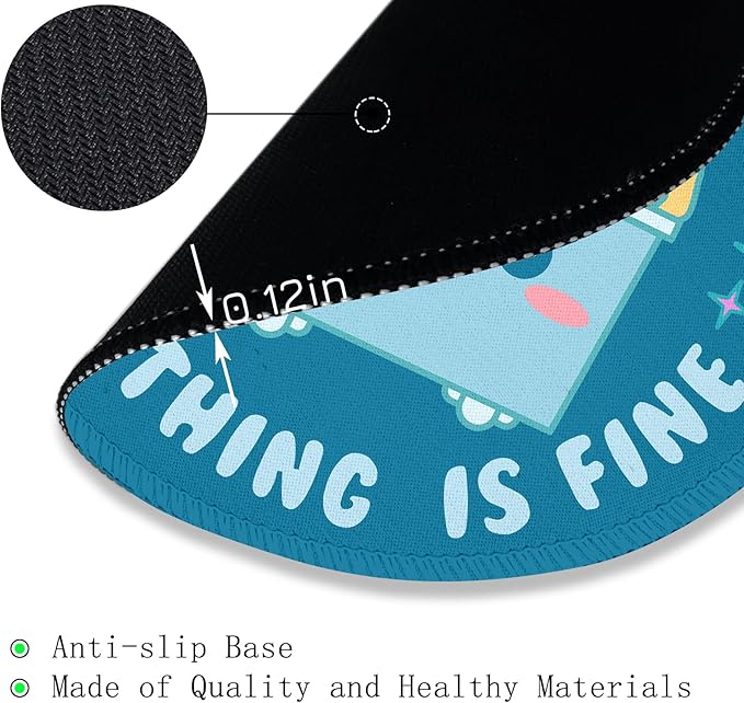 Gctriki Dumpster on Fire Mouse Pad for Desk, Funny Blue Round Mousepad for Computer Laptop Gaming, Stitched Edge Non-Slip Rubber Base, Cute Home Office Desk Accessories Decor for Women