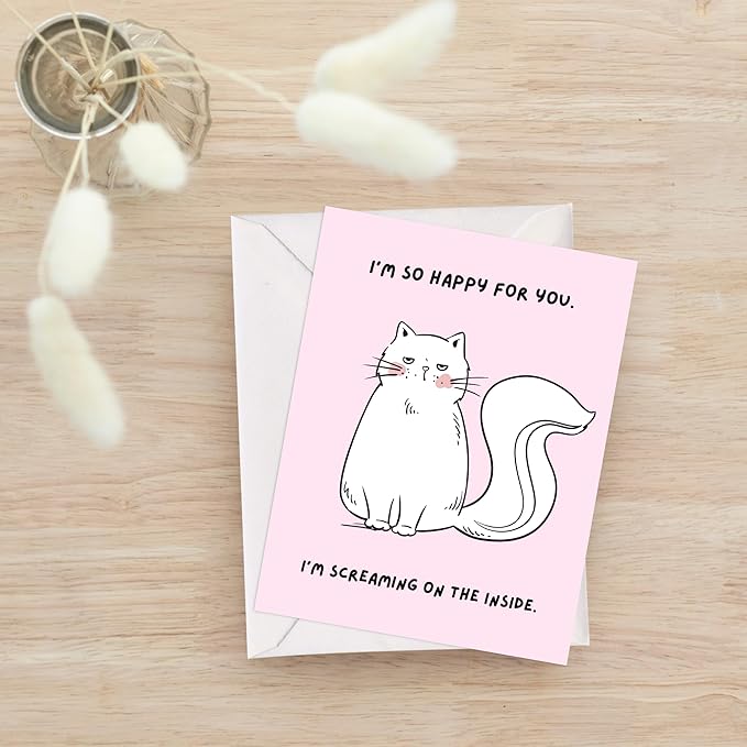 ALY LOU Congratulations Card, Graduation Card, Congrats Grad for Him/Her, Funny New Job Promotion, New Home, Wedding Celebration (I’m So Happy For You. I’m Screaming On The Inside.)