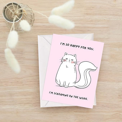 ALY LOU Congratulations Card, Graduation Card, Congrats Grad for Him/Her, Funny New Job Promotion, New Home, Wedding Celebration (I’m So Happy For You. I’m Screaming On The Inside.)