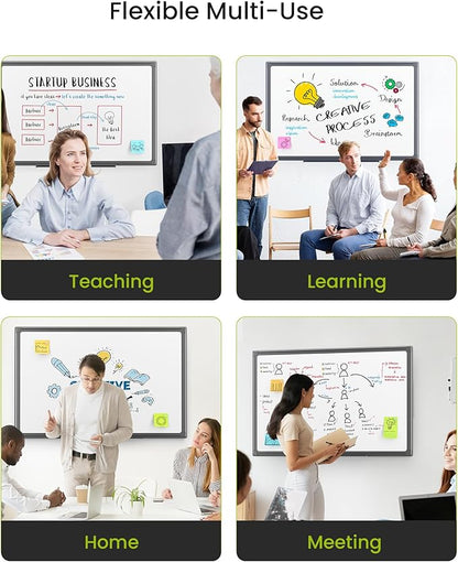 VUSIGN Magnetic White Board Dry Erase 36" x 24" with 1 Dry-Erase Eraser, 2 Multicolor Marker, 4 Magnetic Pins, Black Reinforced Aluminum Frame for Office, Home, School