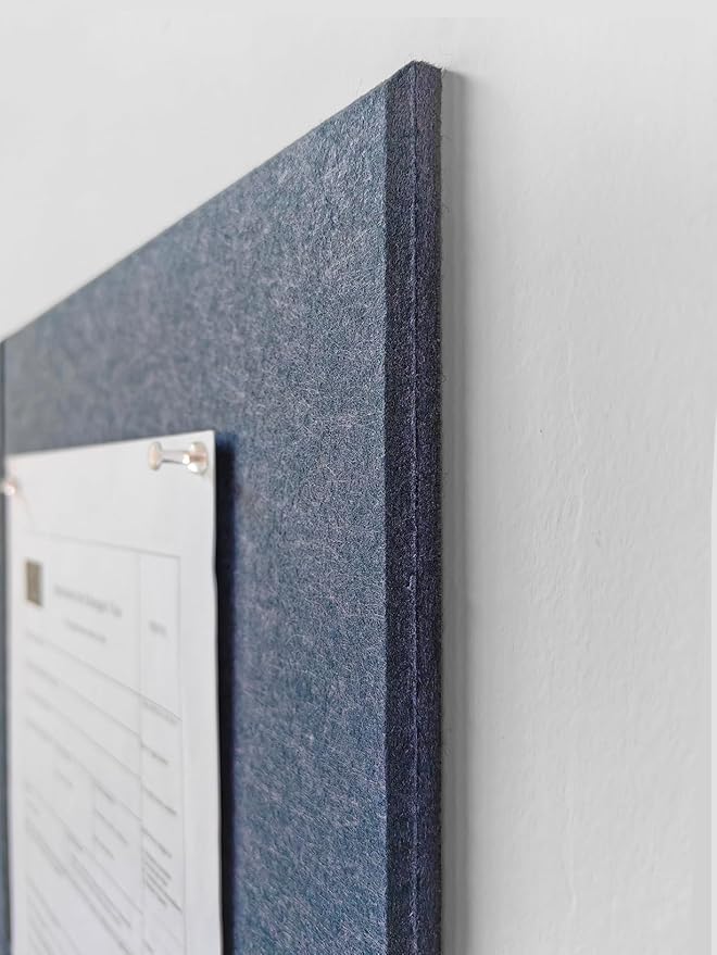 Large Cork Board Alternative - 47"x35" 12 Pack Felt Wall Tiles with Safe Removable Adhesive Tabs, Cork Wall Tiles Cork Board for Home Office Pin Board Tack Board 48 x 36 - Denim
