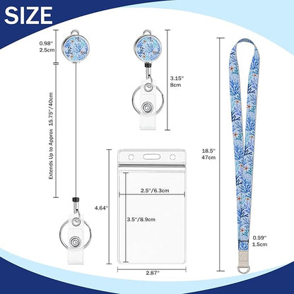 Giancomics Lanyards for Cruise Ships Cards Key, Seaweed Lanyards with Retractable Badge Reel, Cute Waterproof ID Badge Holder with Lanyard Cruise Essentials Must Haves Zip Type Card Protector 2 Pack