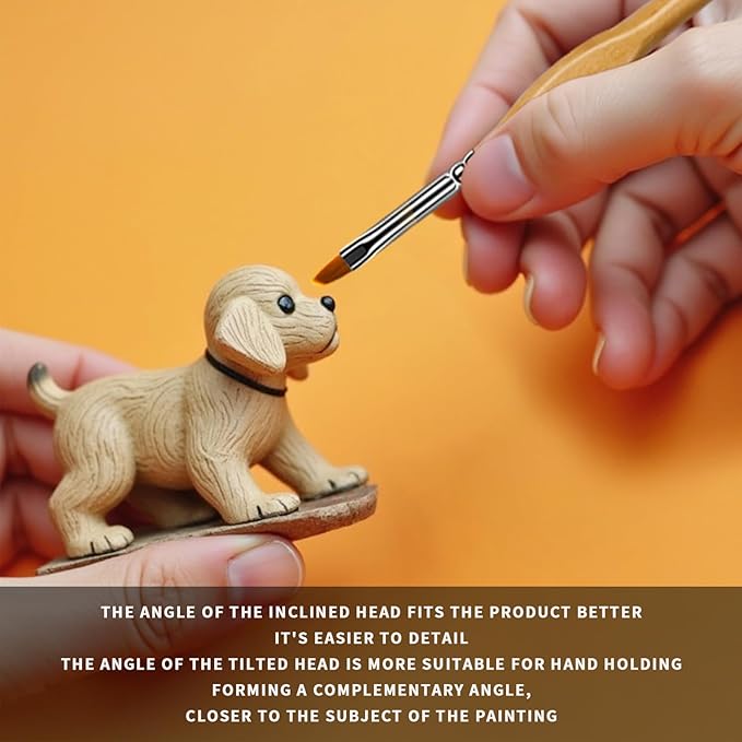 6Pcs Micro Paint Brushes Set with Triangular Handles - for Acrylics, Oils, Watercolors & Paint by Number, Citadel, Figurine, 40k，Mandala Painting