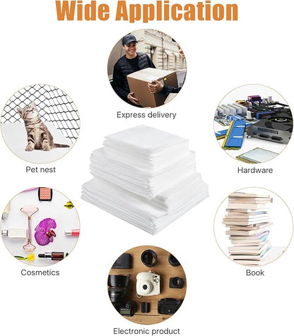 100 Pcs Foam Pouches, 4 Size Thicken Cushion Foam Pouches, Packing Moving Supplies Foam Sheets for Packing with Fragile Labels (14 x 14 Inch, 12 x 12 Inch, 12 x 7.5 Inch, 7.5 x 7.5 Inch)