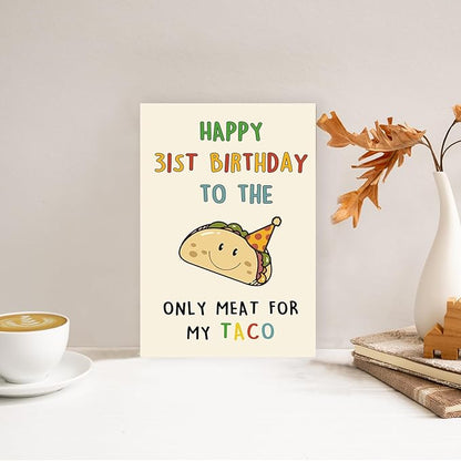 Funny 31st Birthday Gifts for Men Man, Unique 31 Years Old Birthday Decorations Gifts for Husband Boyfriend, Happy 31st Bday Card Gifts for Him, Taco 31 Mens Bday Ideas from Wife Girlfriend