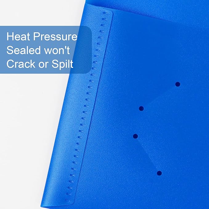 12-Pack Plastic Folders with Pockets,2-Pocket Poly Folders Holds 8-1/2" x 11" Paper for School/Office/Home, Blue