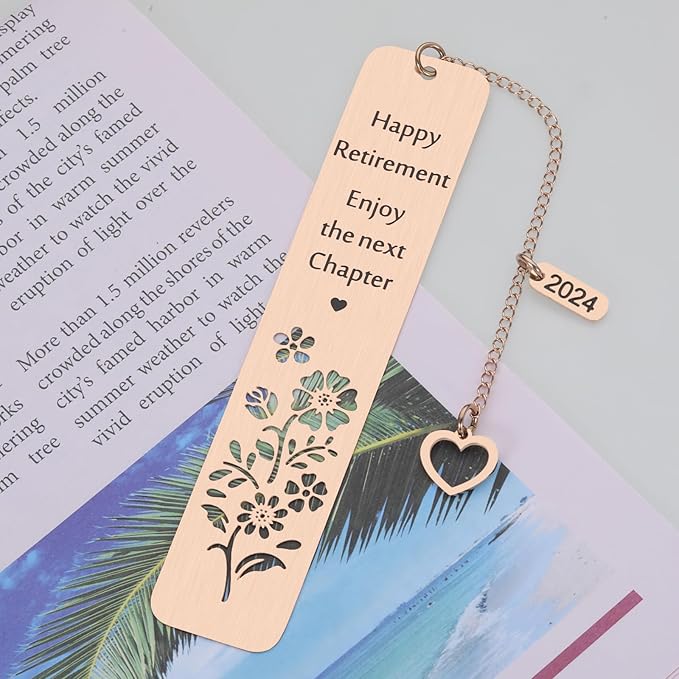Secret Santa Gifts for Coworker, Christmas Gifts for Women 2024, Coworker Leaving Gifts for Women, Retirement Gifts for Women Men, Metal Happy Retirement Bookmark, Cool Retirement Gifts for Teacher