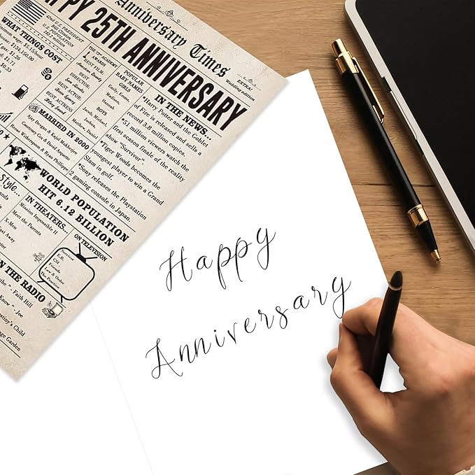 Jumbo 25th Anniversary Card for Husband Wife Couples, Big 25 Year Anniversary Card Gifts for Dad Mom Parents, Romantic Silver Wedding Gifts for Husband Wife