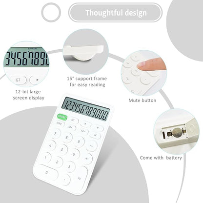 VEWINGL Standard Calculator 12 Digit,Desktop Large Display and Buttons,Calculator with Large LCD Display for Office,School, Home & Business Use,Automatic Sleep,with Battery