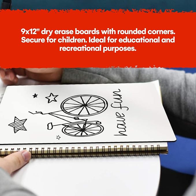 Mini Dry Erase Board for Kids, 3-Pack - 9x12-Inch Small White Boards for Students and Teachers - Double-Sided, Portable, and Easy-to-Clean Writing Boards for Classroom, Office, or Home