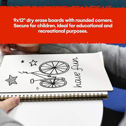 Mini Dry Erase Board for Kids, 3-Pack - 9x12-Inch Small White Boards for Students and Teachers - Double-Sided, Portable, and Easy-to-Clean Writing Boards for Classroom, Office, or Home