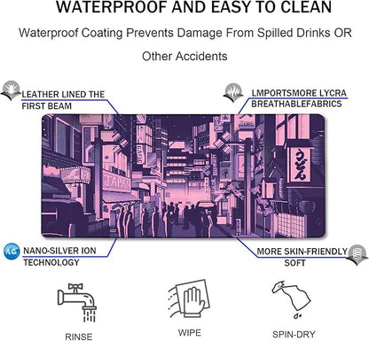 Large Mouse Pad, Desk Mat Large Office Desk Pad, Mouse Pad Gaming, Durable Waterproof Non-Slip Base Long XXL Large Gamer Mouse Pad for Home Office Gaming Work, Kyoto