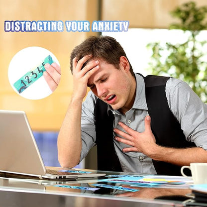 Laumoi 50 Pcs Anxiety Sensory Stickers Textured Calming Strips Tactile Rough Sensory Calm Stickers Adhesive Textured Tape Fidget Pack Anti Stress Strips for Adults(Marble Style)